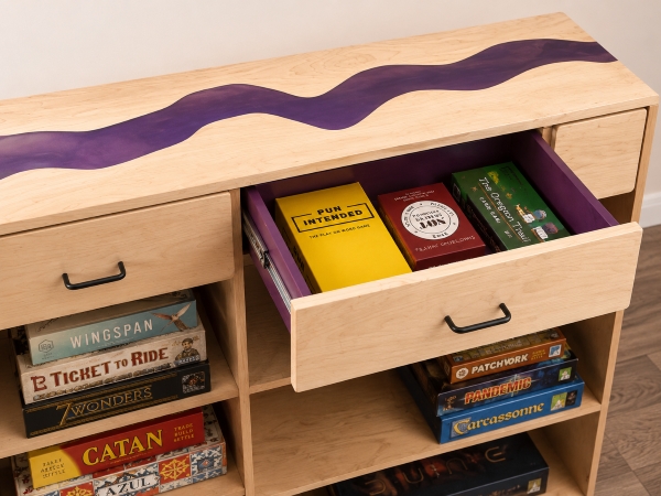 Wood Board Game Bookcase
